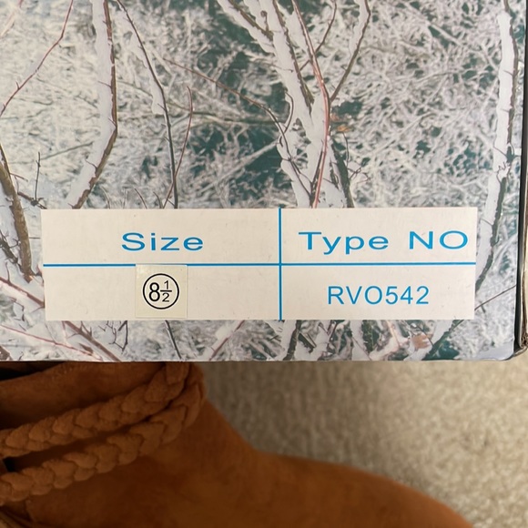 Never worn fawn  wedge bootie with zipper and braid details. - Picture 7 of 8